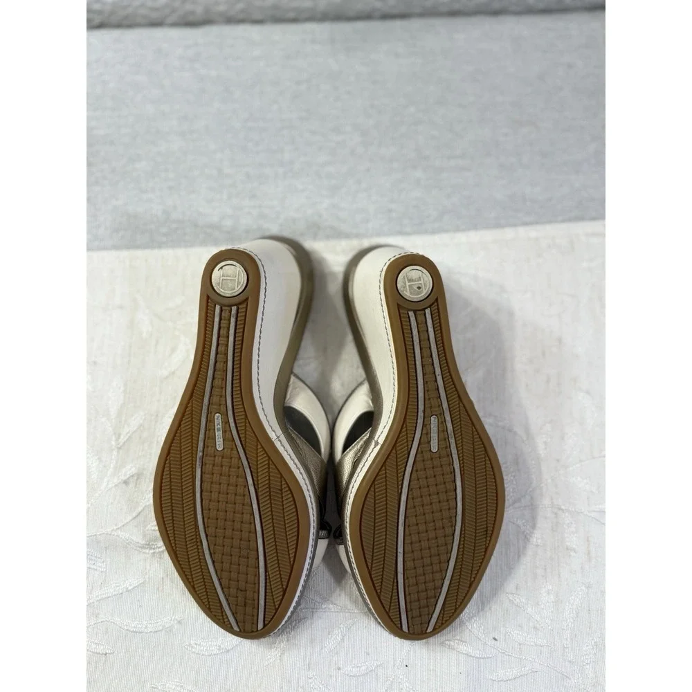 Cole Haan Women‎ Wedge Sandals Gold/ Silver/ Cream Wedge Women's Size 7.5